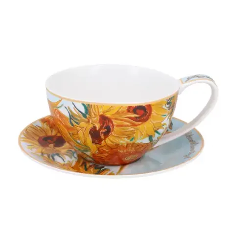 Filiżanka Carmani 360ml ze spodkiem - V. van Gogh, Słoneczniki - 2